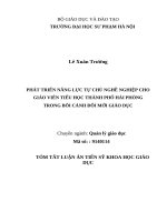 Tóm tắt phát triển năng lực tự chủ nghề nghiệp cho giáo viên tiểu học thành phố hải phòng trong bối cảnh Đổi mới giáo dục