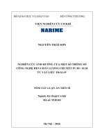 Tóm tắt nghiên cứu Ảnh hưởng của một số thông số công nghệ Đến chất lượng chi ti