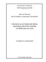Ứng dụng ai, iot trong hệ thống aquaponics Để nuôi cá rô phi và trồng rau xà lách