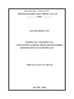 Tóm tắt nghiên cứu tạo Động lực cho người lao Động trong doanh nghiệp kinh doanh vận tải Đường sắt