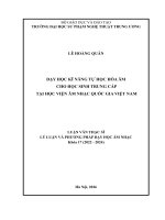 Dạy học kĩ năng tự học hòa Âm cho học sinh trung cấp tại học viện Âm nhạc quốc gia việt nam