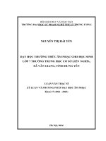 Dạy học thường thức Âm nhạc cho học sinh lớp 7 trường trung học cơ sở liên nghĩa, xã văn giang, tỉnh hưng yên