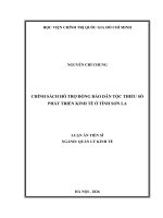 Chính sách hỗ trợ Đồng bào dân tộc thiểu số phát triển kinh tế Ở tỉnh sơn la
