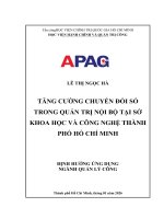 Tăng cường chuyển Đổi số trong quản trị nội bộ tại sở khoa học và công nghệ thành phố hồ chí minh