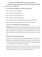 Câu hỏi Ôn tập môn NCKH kinh tế