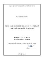 Tóm tắt chính sách hỗ trợ Đồng bào dân tộc thiểu số phát triển kinh tế Ở tỉnh sơn la