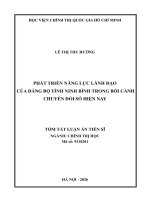 Tóm tắt phát triển năng lực lãnh Đạo của Đảng bộ tỉnh ninh bình trong bối cảnh chuyển Đổi số hiện nay