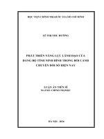Phát triển năng lực lãnh Đạo của Đảng bộ tỉnh ninh bình trong bối cảnh chuyển Đổi số hiện nay