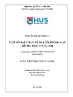 01050005845 tom tat một số bài toán về dãy số trong các Đề thi học sinh giỏi