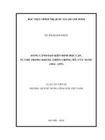 Đảng lãnh Đạo kiên Định Độc lập, tự chủ trong kháng chiến chống mỹ, cứu nước (1954   1975)