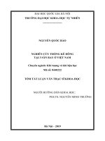 01050005790 tom tat nghiên cứu thống kê dông tại 3 sân bay Ở việt nam