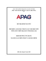 Phổ biến, giáo dục pháp luật cho hội viên nông dân trên Địa bàn tỉnh Đắk lắk