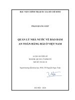 Quản lý nhà nước về bảo Đảm an toàn hàng hải Ở việt nam