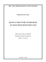 Tóm tắt quản lý nhà nước về bảo Đảm an toàn hàng hải Ở việt nam