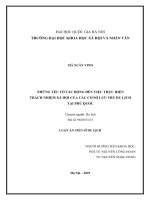 Những yếu tố tác Động Đến việc thực hiện trách nhiệm xã hội của các cơ sở lưu trú du lịch tại phú quốc