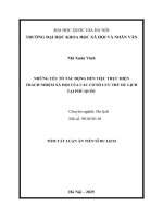 Tóm tắt những yếu tố tác Động Đến việc thực hiện trách nhiệm xã hội của các cơ sở lưu trú du lịch tại phú quốc