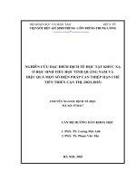 Nghiên cứu Đặc Điểm dịch tễ học tật khúc xạ Ở học sinh tiểu học tỉnh quảng nam và hiệu quả một số biện pháp can thiệp hạn chế tiến triển cận thị (2023   2025)