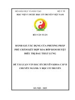 Đánh giá tác dụng của phương pháp phù châm kết hợp xoa bóp bấm huyệt Điều trị Đau thắt lưng