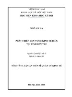 Tóm tắt phát triển bền vững kinh tế biển tại tỉnh bến tre