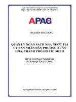Quản lý ngân sách nhà nước tại Ủy ban nhân dân phường xuân hòa, thành phố hồ chí minh