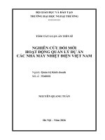 Tóm tắt nghiên cứu Đổi mới hoạt Động quản lý dự Án các nhà máy nhiệt Điện việt nam