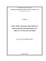 Phát triển giáo dục phổ thông Ở thành phố hồ chí minh hiện nay theo tư tưởng hồ chí minh