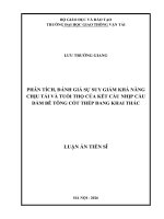 Phân tích, Đánh giá sự suy giảm khả năng chịu tải và tuổi thọ của kết cấu nhịp cầu dầm bê tông cốt thép Đang khai thác