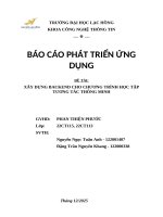 Báo cáo phát triển Ứng dụng Đề tài xây dựng backend cho chương trình học tập tương tác thông minh