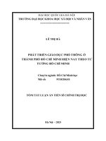 Tóm tắt phát triển giáo dục phổ thông Ở thành phố hồ chí minh hiện nay theo tư tưởng hồ chí minh