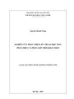 00050014283 nội dung nghiên cứu phát triển kỹ thuật học máy phát hiện và phân lớp trôi khái niệm