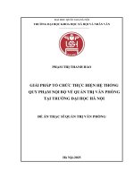 02050008015 noi dung giải pháp tổ chức thực hiện hệ thống quy phạm nội bộ về quản trị văn phòng tại trường Đại học hà nội