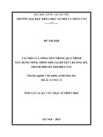 02050007957 Tom Tat Vai Trò Của Nông Dân Trong Quá Trình Xây Dựng Nông Thôn Mới Tại Huyện Chương Mỹ, Thành Phố Hà Nội Hiện Nay .Pdf