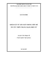 02050007983 noi dung khảo sát từ gốc hán trong tiêu Đề tin tức trên trang mạng Điện tử