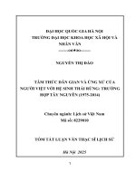 02050007977 tom tat tâm thức dân gian và Ứng xử của người việt với hệ sinh thái rừng trường hợp tây nguyên (1975 - 2014)