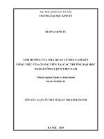 00050014449 tóm tắt Ảnh hưởng của nhà quản lý Đến cam kết công việc của giảng viên tại các trường Đại học ngoài công lập Ở việt nam