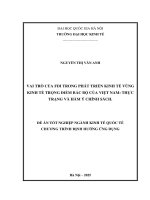 00050014261 nội dung vai trò của fdi trong phát triển kinh tế vùng kinh tế trọng Điểm bắc bộ của việt nam thực trạng và hàm Ý chính sách