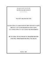 00050014280 nội dung sự hài lòng của khách hàng Đối với chất lượng dịch vụ vận tải hành khách công cộng của tổng công ty vận tải hà nội transerco