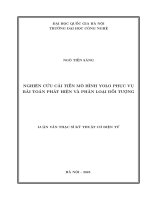 00050014531 nghiên cứu cải tiến mô hình yolo phục vụ bài toán phát hiện và phân loại Đối tượng