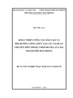 Luận văn thạc sĩ Quản lý kinh tế: Hoàn thiện công tác đào tạo và bồi dưỡng công chức tại các cơ quan chuyên môn thuộc UBND huyện An Lão, thành phố Hải Phòng