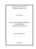 Các vật quyền chính yếu trên vật của người khác theo pháp luật Việt nam
