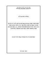 05050006412 quản lý xây dựng kế hoạch dạy học môn học cho giáo viên các trường thcs huyện hoa lư, tỉnh ninh bình Đáp Ứng yêu cấu chương trình giáo dục phổ thông 2018