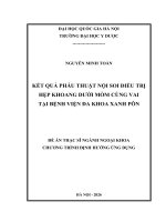 00050014366 Nội Dung Kết Quả Phẫu Thuật Nội Soi Điều Trị Hẹp Khoang Dưới Mỏm Cùng Vai Tại Bệnh Viện Đa Khoa Xanh Pôn .Pdf