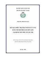 00050014374 Nội Dung Kết Quả Điều Trị Thai Ngoài Tử Cung Bằng Methotrexate Đơn Liều Tại Bệnh Viện Phụ Sản Hà Nội .Pdf
