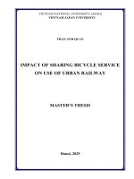 00051000997 impact of sharing bicycle service on use of urban railway