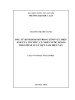 00050014210 Đầu tư kinh doanh trong lĩnh vực Điện Ảnh của tổ chức, cá nhân nước ngoài theo pháp luật việt nam hiện nay