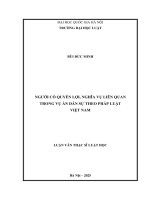 00050014214 người có quyền lợi, nghĩa vụ liên quan trong vụ Án dân sự theo pháp luật việt nam