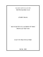 00050014198 bảo vệ quyền của lao Động nữ theo pháp luật việt nam