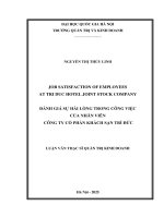 00051001031 job satisfaction of employees at tri duc hotel joint stock company