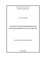 00050014197 giải quyết tranh chấp hợp Đồng kinh doanh bảo hiểm bằng toà Án Ở việt nam
