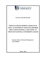 00051001018 official development assistance oda activities in vietnam's higher education system case study at vietnam national university, hanoi